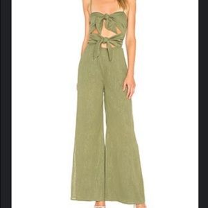Majorelle Jumpsuit with tie front wide flared pants